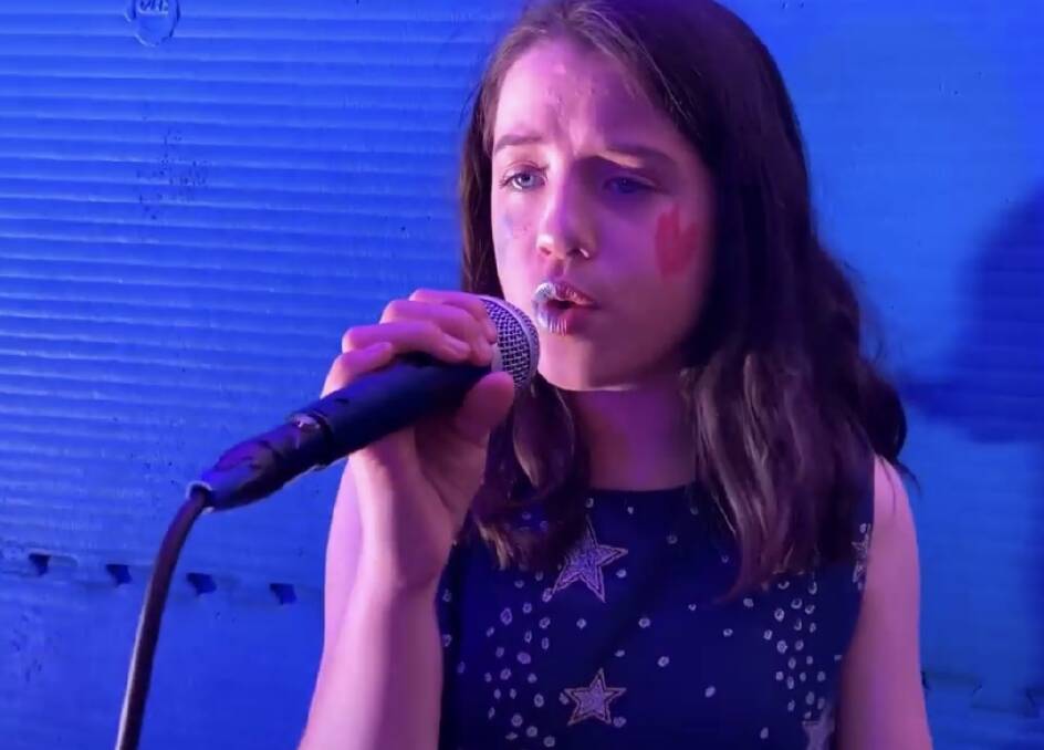 SING IT: Josie performed one of Adele's most popular songs, 'Set Fire to The Rain' in Stepping Out in Mudgee's virtual concert. Photo: Supplied