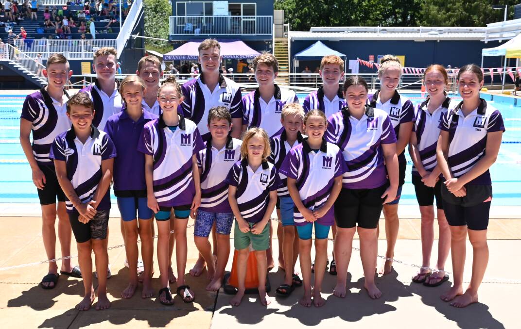 TEAM EFFORT: Mudgee Indoor Swimming Club put on a good display of competitiveness and great sportsmanship at the recent NSW Country Regional Swimming Carnival. Photo: Michelle Wilson