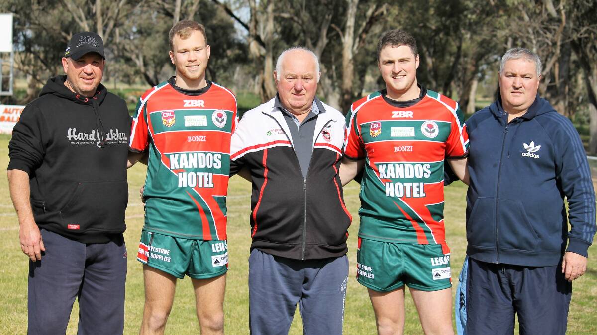 KANDOS REPRESENT: Garry Large, Mitchell Large, James Large, Kevin Large and Chris Large. Photo: Supplied