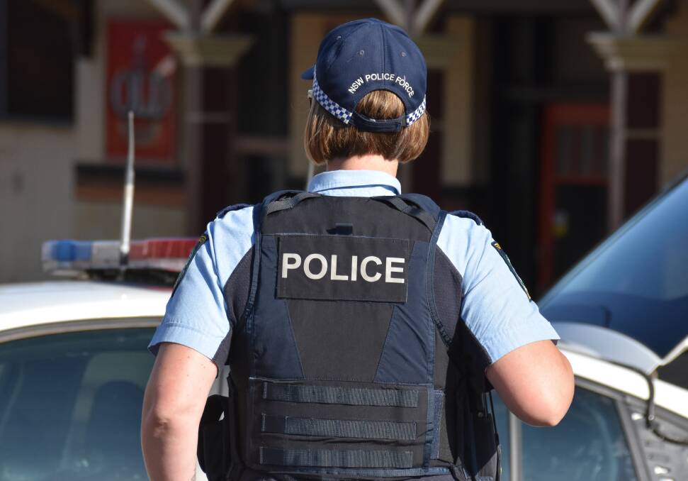 Police stopped in Gulgong's main street earlier this year. Picture: Jay-Anna Mobbs