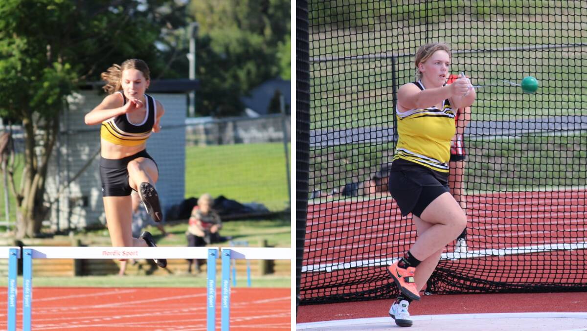 GO GIRLS: Alesha Bennetts and Mollie Blackman in action at the recent NSW Athletics Country Championships. Picture: ATHLETICS NSW