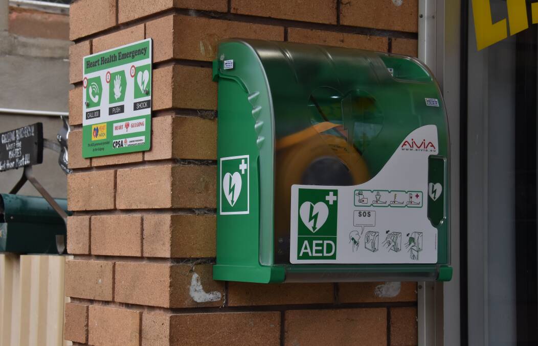 ASSURANCE: The 24 hour AED located out the front of McGregor Real Estate. Picture: JAY-ANNA MOBBS