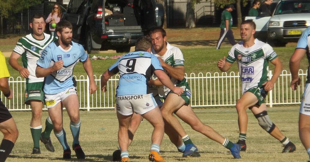 HIT: The Dunedoo Swans scored a hard-fought 24-12 win over the Gulgong Terriers. Photo: Gulgong Terriers Facebook page