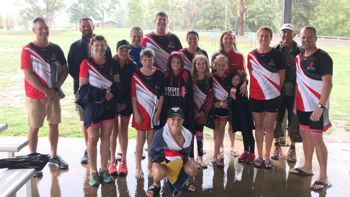 DREAM TEAM: 13 Mudgee Triathlon athletes made their way to Dubbo over the weekend to compete in round three of the Central West Interclub Series. Photo: Supplied