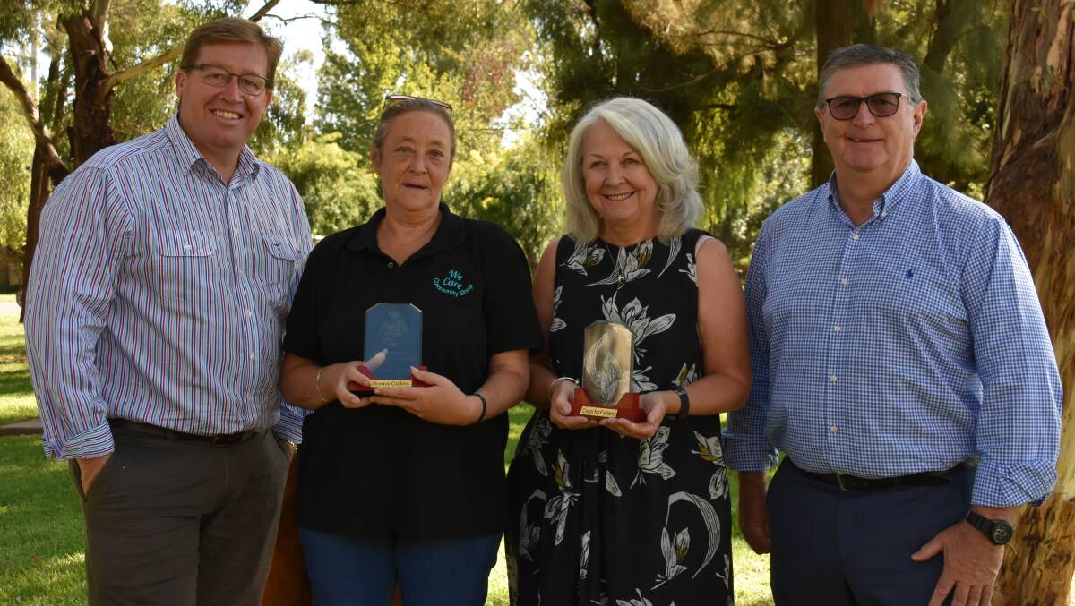 DESERVING RECIPIENTS: Troy Grant, Donna Collins, Coral McFarland and Des Kennedy at the hand out of Dubbo Electorate Community Contribution Awards. Photo: Jay-Anna Mobbs