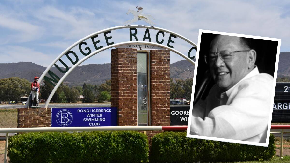TRIBUTE: Mudgee Race Club to pay tribute to Eduardo Cojuangco at August 30 Gooree Cup race meet. Photo: Jay-Anna Mobbs, (insert) Supplied