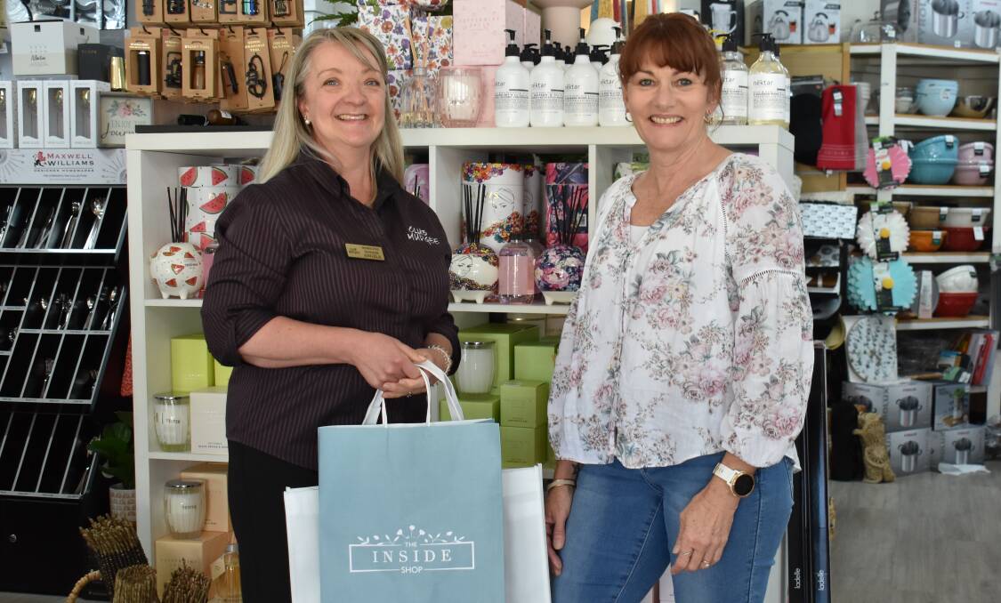 SHOP LOCAL: Angela Fittler (left) stands with owner of The Inside Shop, Donna Hughes (right) as they support shopping local. Picture: JAY-ANNA MOBBS
