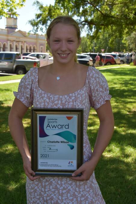 ACHIEVE: Charlotte Wilson was awarded the Sports Award at this year's Australia Day Awards. Picture: JAY-ANNA MOBBS