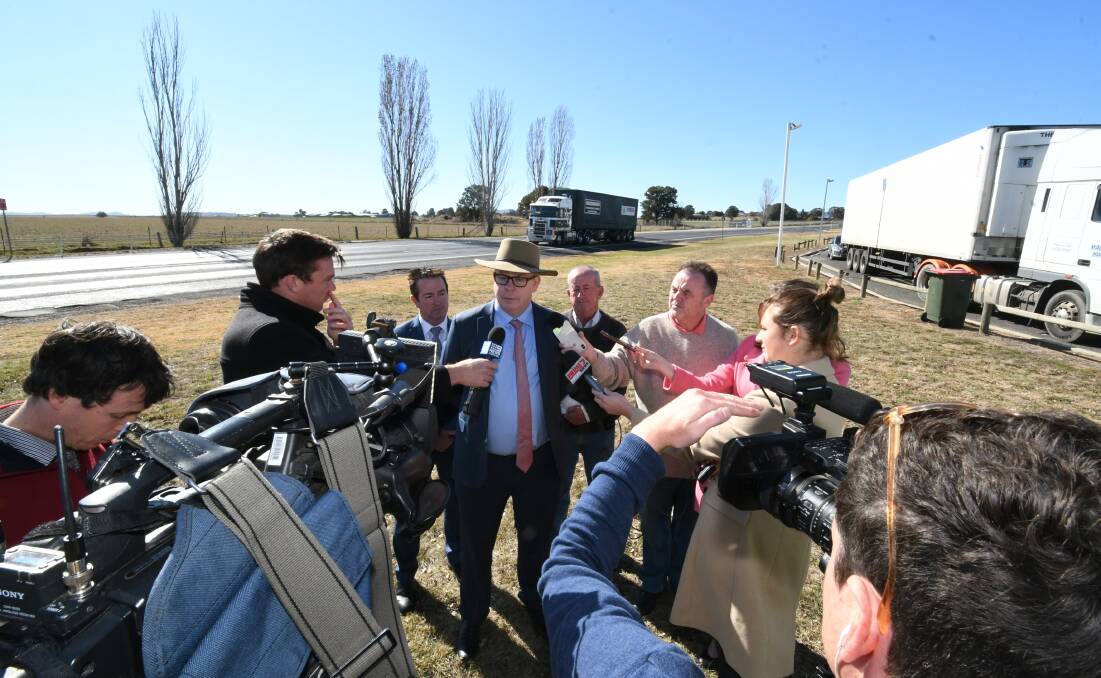 Transport for NSW's Alistair Lunn addresses the media in July 2019 as the concept design for the highway upgrade was revealed. Picture by Chris Seabrook