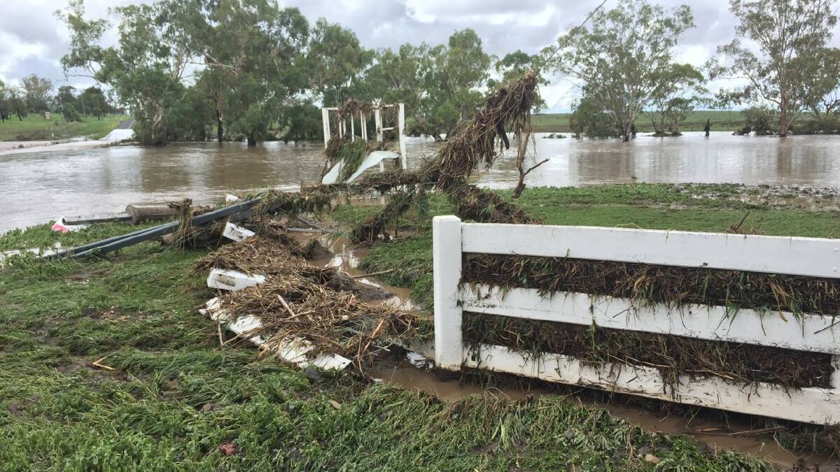 The destructive power of a flash flood was apparent at Jondaryan Station, taken the morning after Oakey Creek poured through from a 150mm fall upstream at Oakey on the Darling Downs. Picture - Louise Gall.