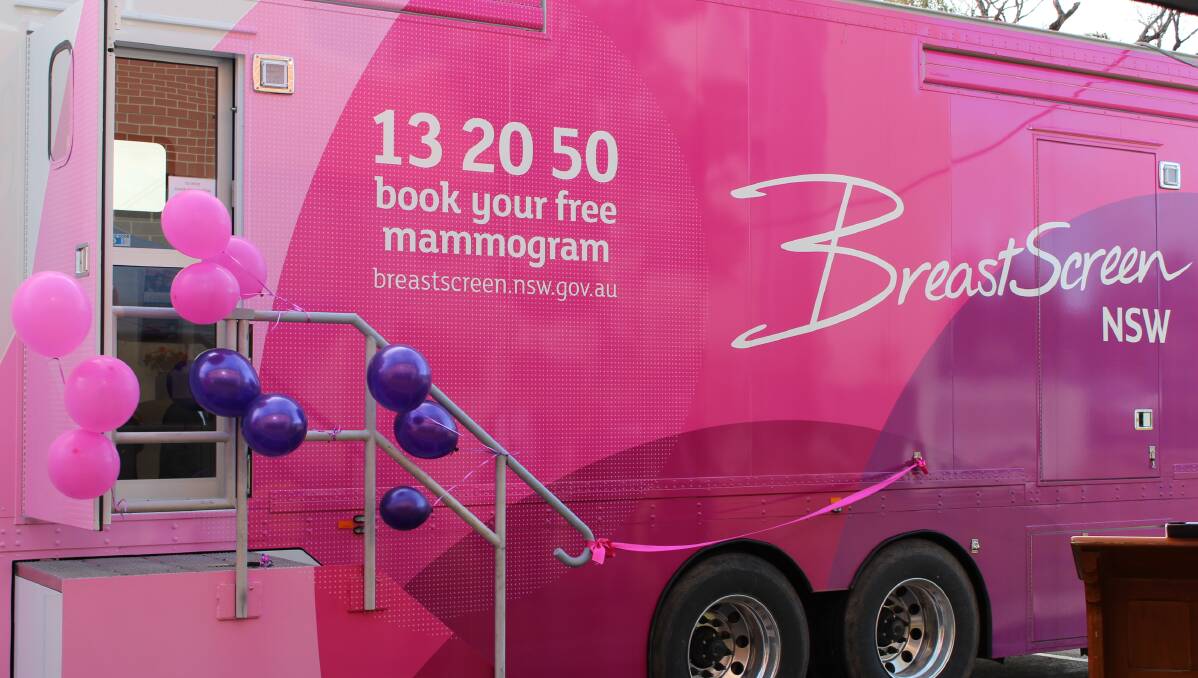 BreastScreen NSW Greater Western’s mobile screening service will be in Mudgee from November. 