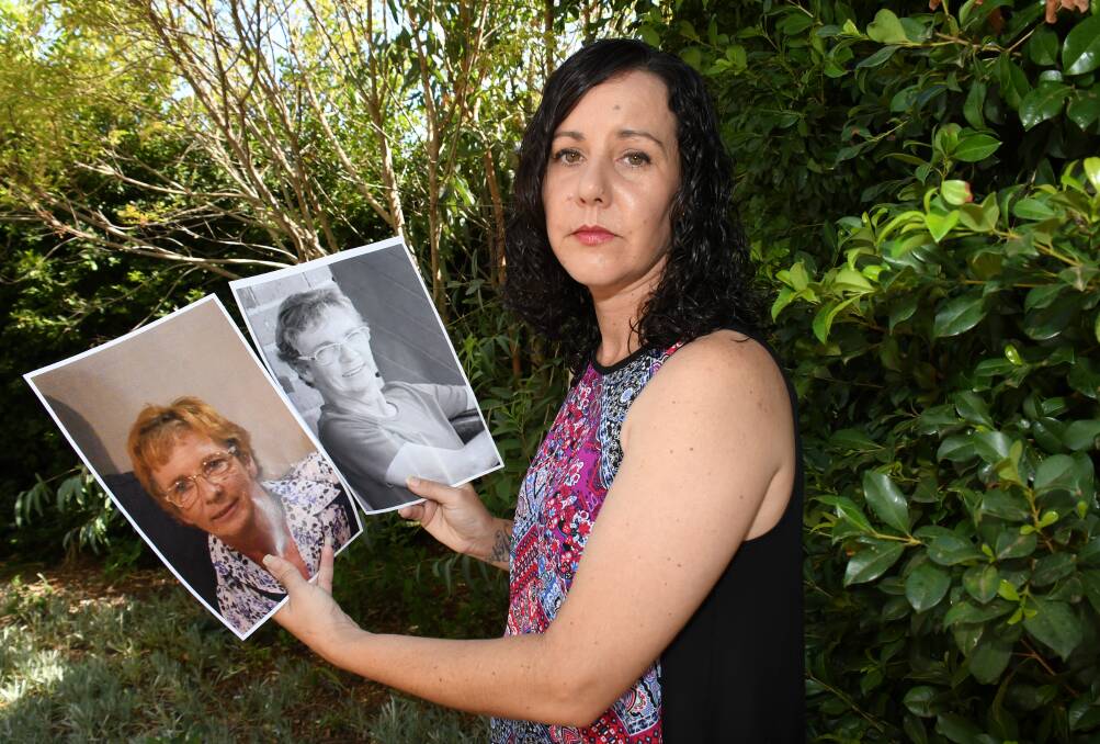 APPEAL: Kerryanne Henry with images of her best friend's mother Marilyn Grubb who has gone missing around Broken Hill. It is believed she may have been coming to Dubbo. Photo: BELINDA SOOLE