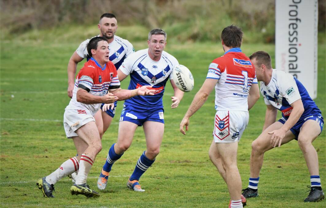 TRY SCORER: Lock Ben Thompson scored Mudgee's first points in Sunday's clash with St Pat's. Photo: CHRIS SEABROOK