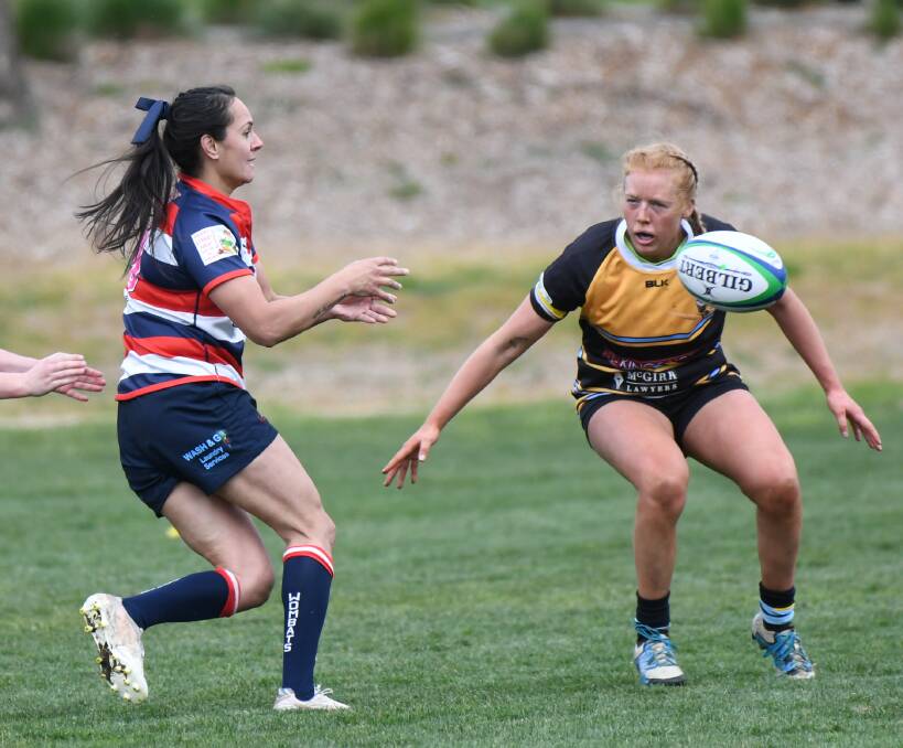 PAIR OF WEAPONS: Mudgee's Lala Lautaimi and CSU's Maddy Reilly have scored a combined 23 tries so far this season. Photo: CHRIS SEABROOK