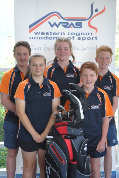 TEE TIME: The Western Region Academy of Golf squad will be in action at the Peter O'Malley Junior Masters. The squad consists of, from left Ben Davis, Casey Thompson, Ella Murray, Jake Davis, Cameron Jackson and (absent) Thomas Large.
