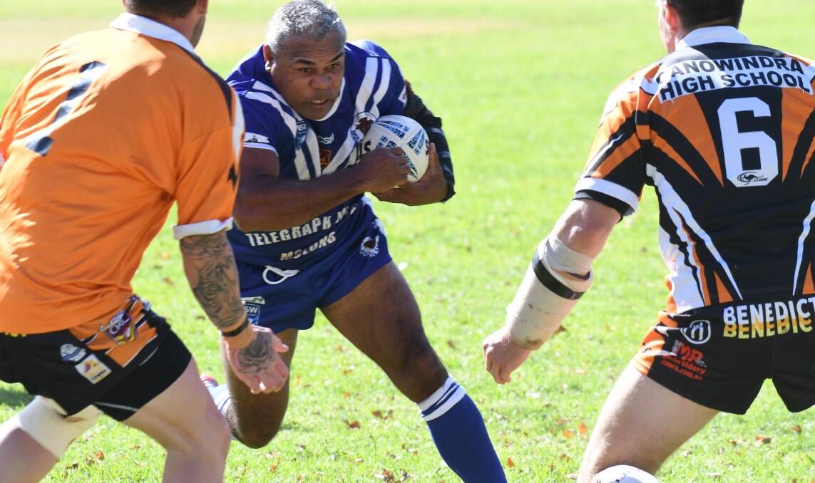 William 'Bubba' Kennedy played for the Molong Bulls in the Woodbridge Cup this season and over the weekend the 53-year-old lined up alongside his son for the Goodooga Magpies. Picture by Carla Freedman