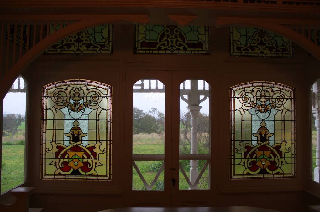 Leadlight windows are among the many period features of the Pine Ridge homestead.