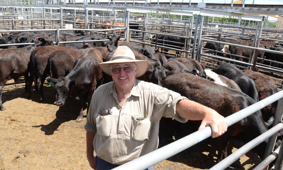 Tony Smith, “Broadwater”, Warren, gained $810 a head for his pen of four- to five-year-old Angus weaners and $880 each for these 16 seven-months-old weaners.