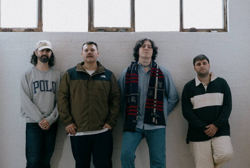 Josh Campiao of Hellions, far left, joined Trophy Eyes in February as their new lead guitarist. Picture supplied