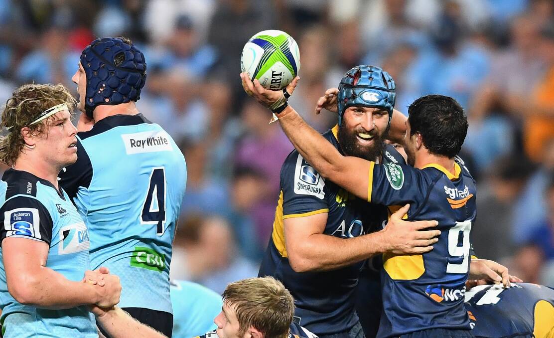 ONE TO WATCH: ACT Brumbies flanker Scott Fardy celebrates a try against the Waratahs. Photo: GETTY