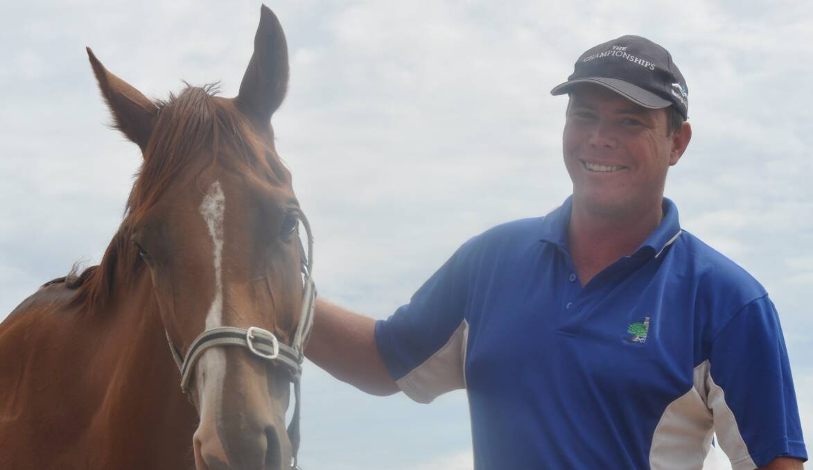 A HOPE: David Smith with Stilettoed Vixen. Four-year-old Bezel will run in Saturday's Gooree Park Gooree Cup. 