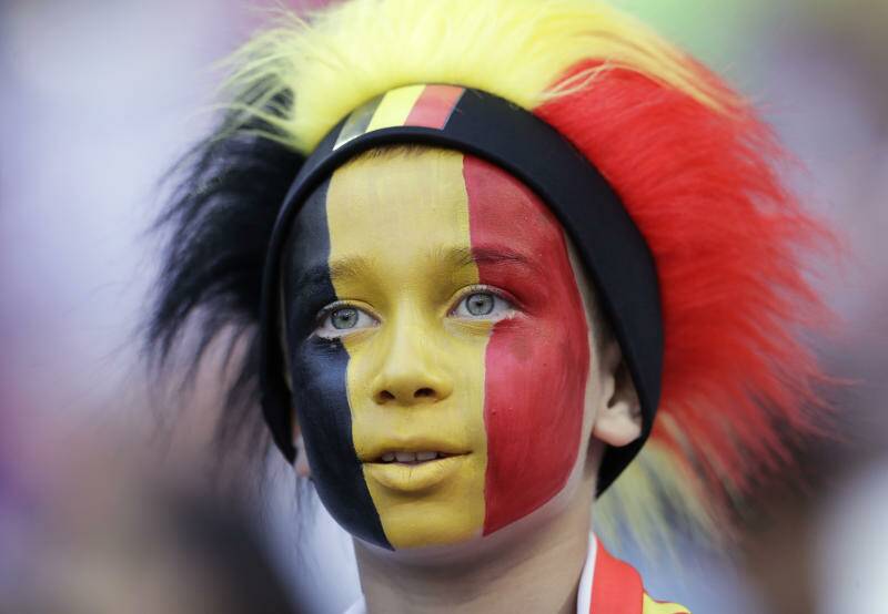 A fan of the Belgium team waits for the group G match between England and Belgium at the 2018 World Cup. Photo: AP Photo/Petr David Josek