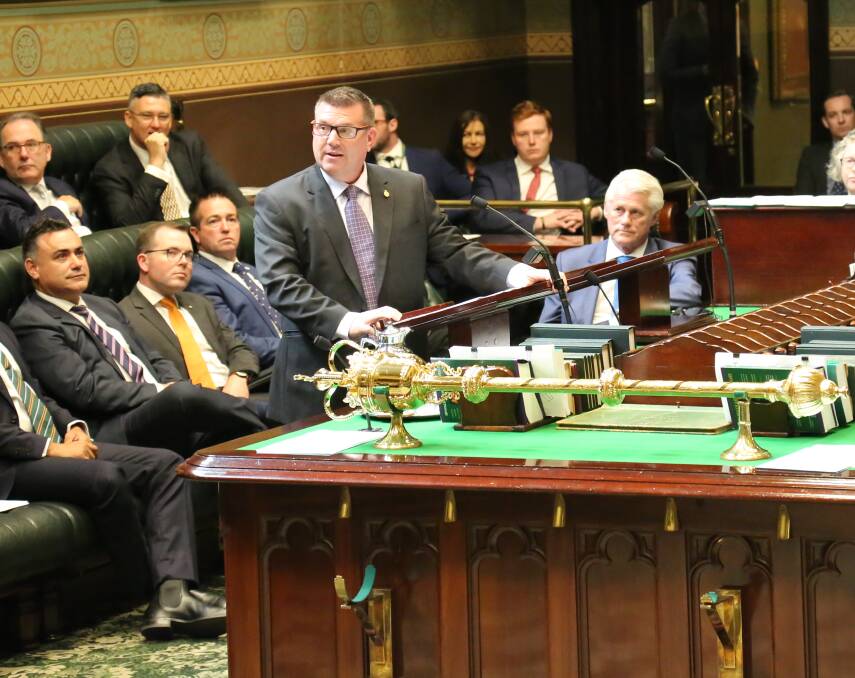 SPEECH: Dubbo MP Dugald Saunders making his maiden speech in parliament. PHOTO: SUPPLIED.