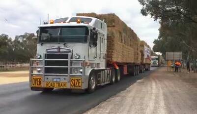 The convoy is lead by Gnowangerup farmer and Commodity Ag chief executive Alan Richardson, with the hay to be distributed to more than 200 farmers around Condobolin, Tullamore, Tottenham, Nymagee and Lake Cargelligo. 