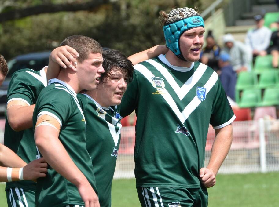 STICKING TOGETHER: Jack Hartwig (centre) during the Rams' fourth group game in Blayney. He's 'disappointed' he won't have the chance to have a crack at the Laurie Daley Cup finals. Photo: ANYA WHITELAW