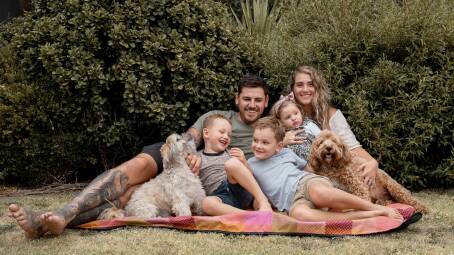 TOGETHER: Harley and Nikita Hunter with their daughter Isla and sons Paddy and Harry. Picture: courtesy of Hunter family