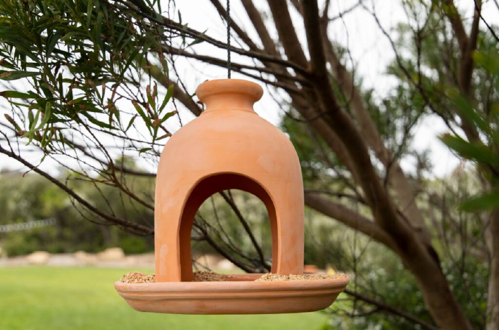CHEEP CHEEP: Northcote Pottery's terracotta bird feeder. 
