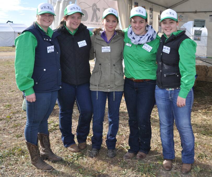 The Mudgee Youth in Agriculture team: April Marshall, Abbey Hamilton, Tianna Miller, Bianca Williams and Peyton Ford.