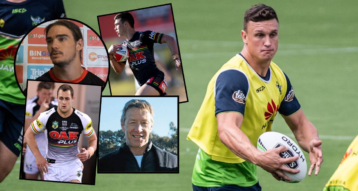AT THE TOP: Canberra star Jack Wighton and (insets, clockwise from top left) Cody Ramsey, Charlie Staines, Craig Bellamy, and Isaah Yeo.
