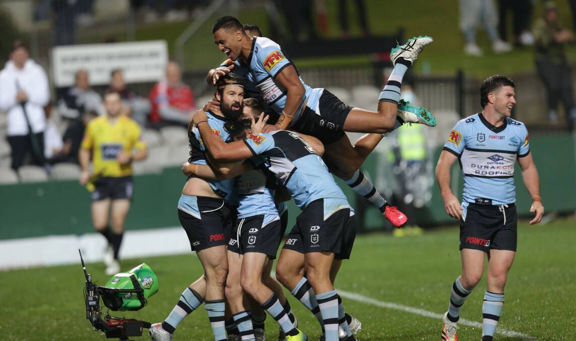 CELEBRATE: Dubbo will host NRL teams next year and Cronulla is one club which is open to making the trip west. Photo: JOHN VEAGE