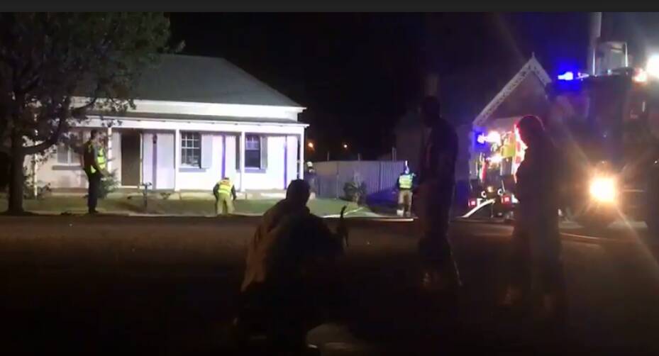 Image from a two and a half minute video of fire fighters accessing a hydrant on Lewis Street.