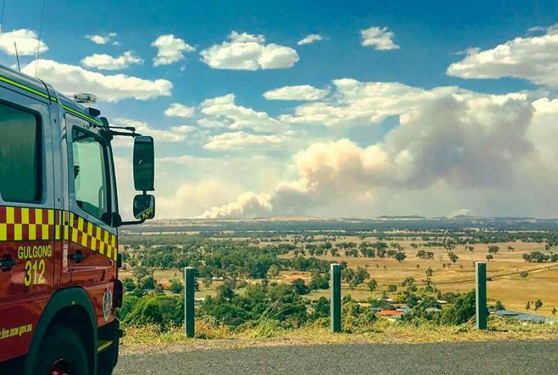 Significantly challenging and dangerous fire conditions to the north and east of Gulgong. Photo: Fire and Rescue NSW Station 312 Gulgong