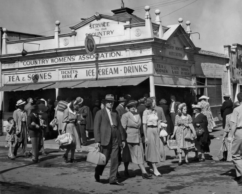Landmark: Showgoers outside the CWA of NSW Tea Room at the Sydney Royal Easter Show in the 1950s. Photo: Royal Agricultural Society of NSW