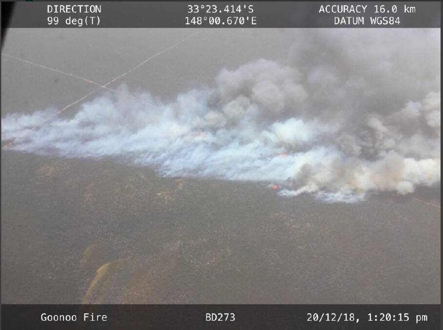 The Forest Road fire in the Goonoo National Park. Photo: NSW RFS TWITTER