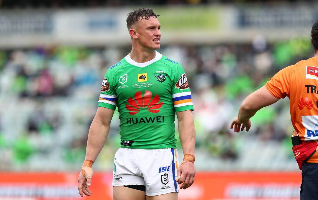 Raiders five-eighth Jack Wighton gets sent to the sin bin. Picture: NRL Imagery
