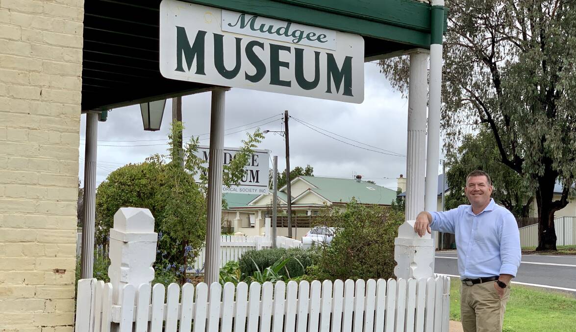 Member for the Dubbo electorate Dugald Saunders at the Mudgee Museum, which was the recipient of a grant through the most recent round of the Community Building Partnerships program.