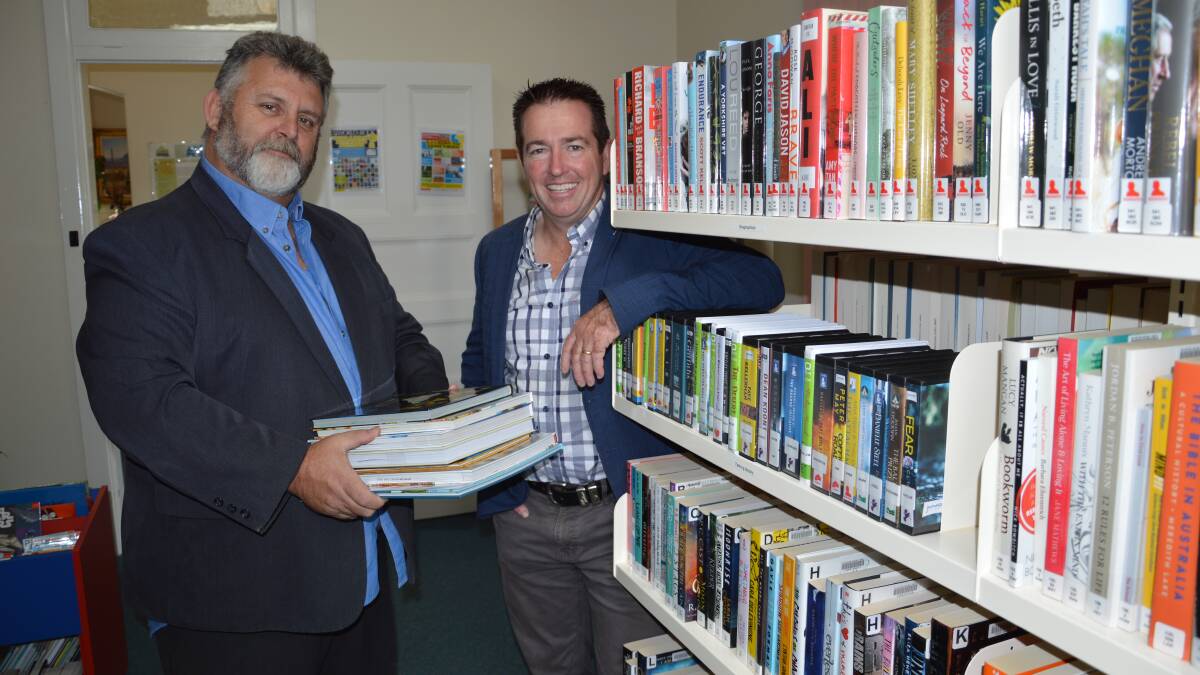 Bathurst MP Paul Toole, right, with Cr Peter Shelley at the Mid-Western Regional Council offices in Louee Street which are being fitted out to include library services.