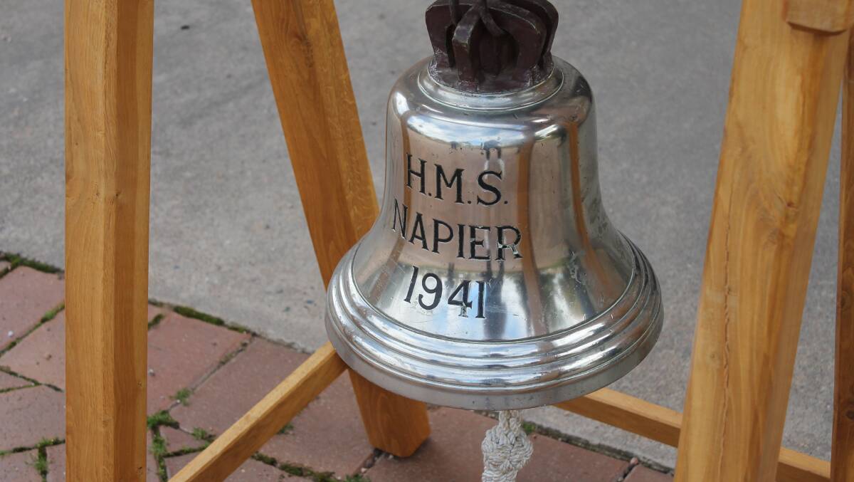 This bell had been on the HMAS Napier in Tokyo Bay when the Japanese Instrument of Surrender was signed.