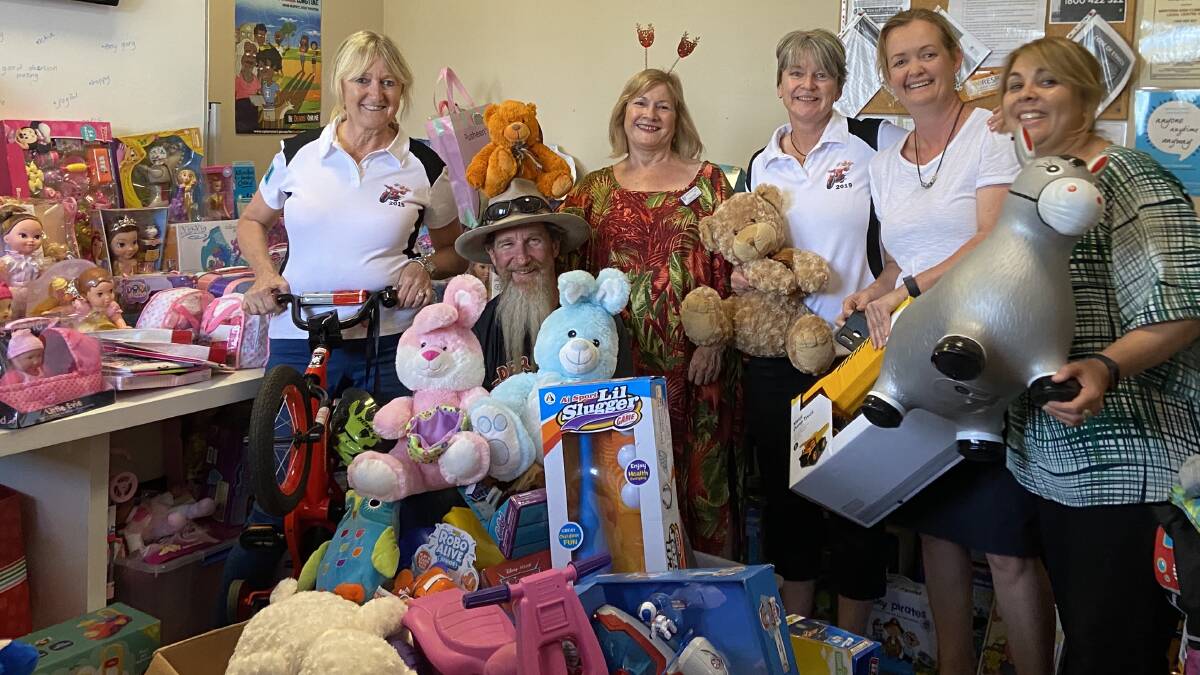Mudgee District Toy Run organisers Toni Wood, Darren O'Brien and Jane Hanna, with Carol Jones (St Vincent de Paul), Kate Cormie and Meredith Shannon (Barnardo's).