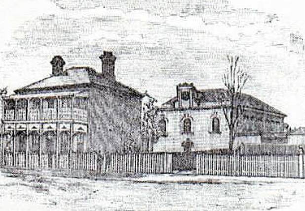 The two-storey residence for the gaol governor was located to the west of the gaol, photo courtesy of Mudgee Historical Society.