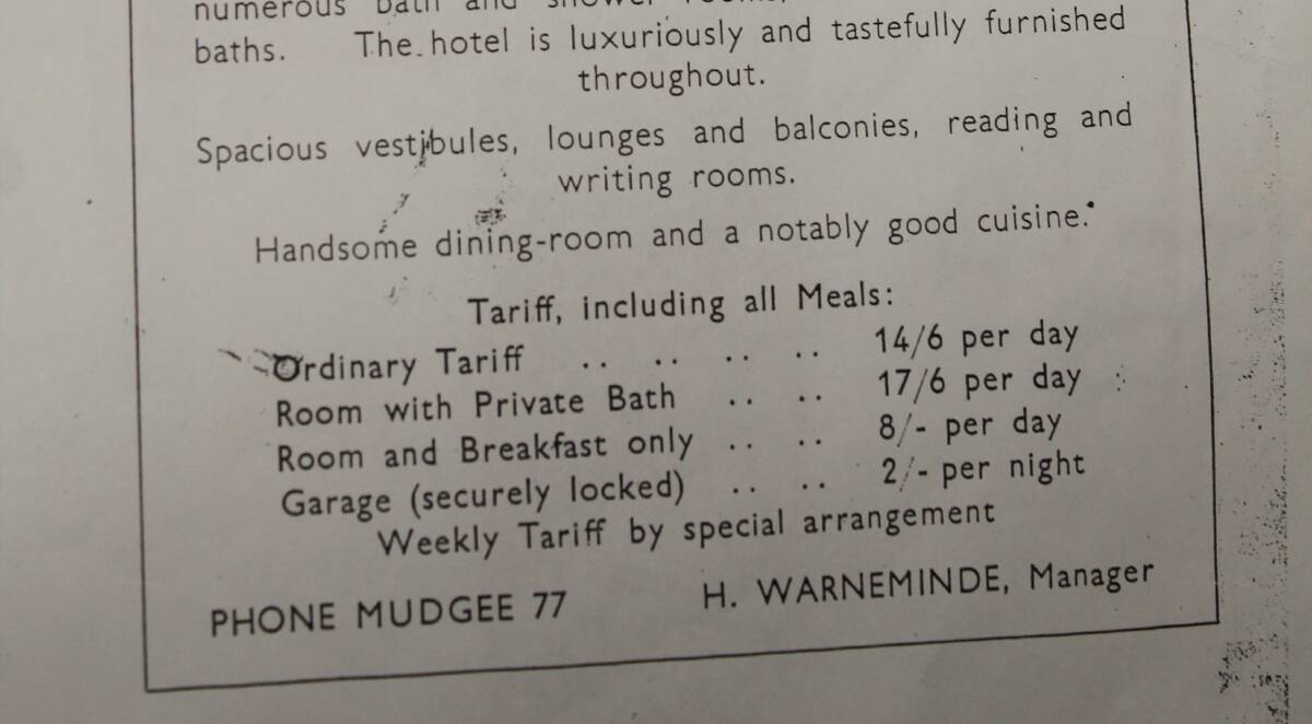 Prices in an advertisement - shortly after it opened - spruiking that it's "luxurious and tastefully furnished throughout", also note the two-digit phone number. 