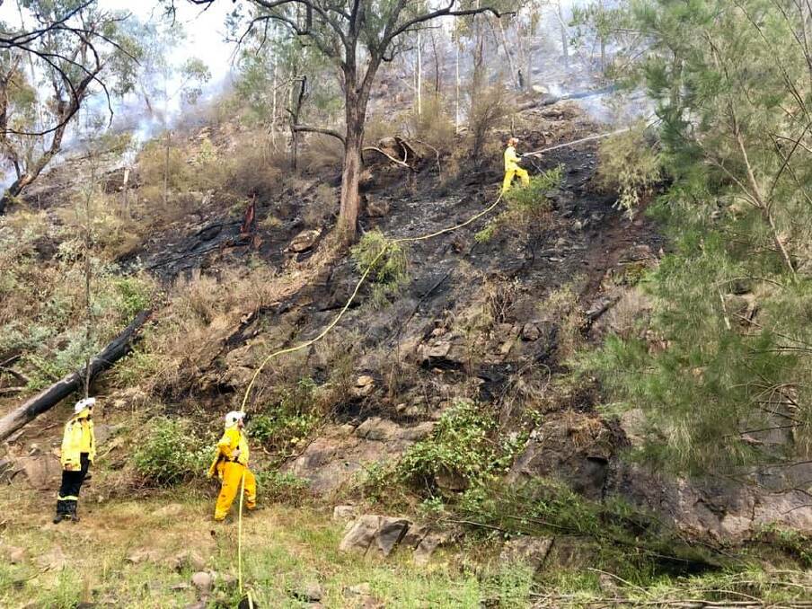 Firefighters encountered steep and difficult terrain, photo courtesy of Cudgegong RFS.
