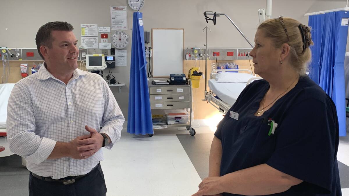 Member for the Dubbo electorate Dugald Saunders with Donna Everingham, nurse manager at Gulgong MPS, during his recent visit to the centre.