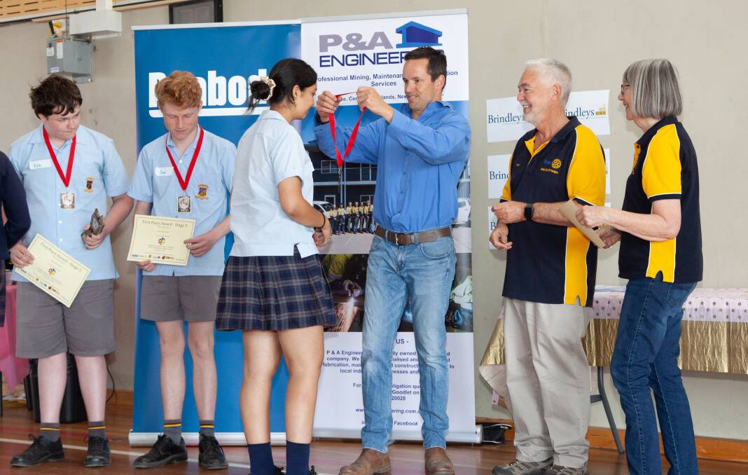 Prize-winners being recognised at the annual maths challenge, photo supplied.