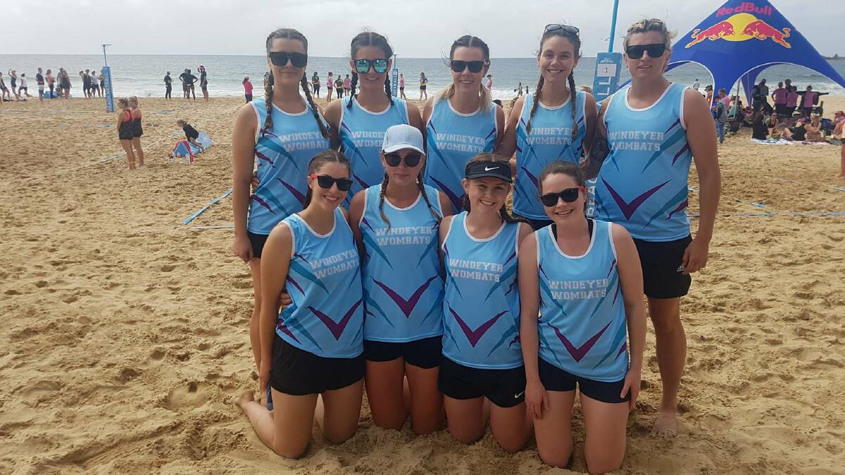 LIFE'S A BEACH: The team formed of Mudgee and Gulgong players took out third place at the Beach Netball Festival in Wollongong.