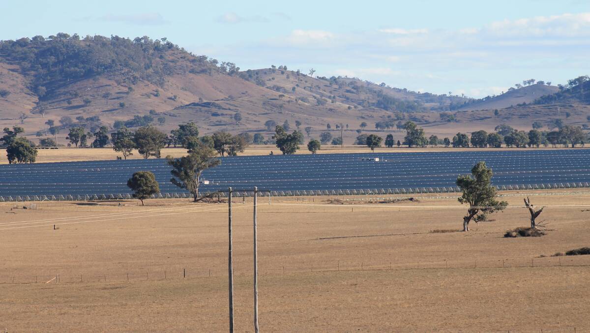 The recently completed Beryl Solar Farm, pictured from the Castlereagh Highway.
